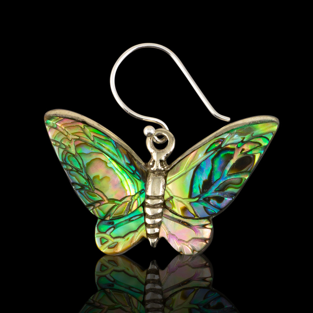 Abalone Butterflies - Silver Posts