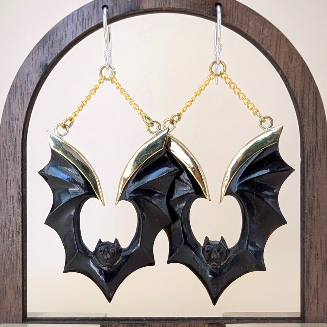 Hanging Bats - Horn & Silver