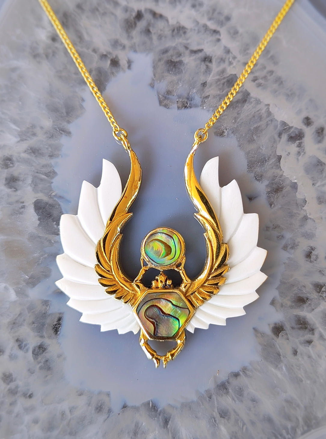 Omari Scarab Pendant - Bone