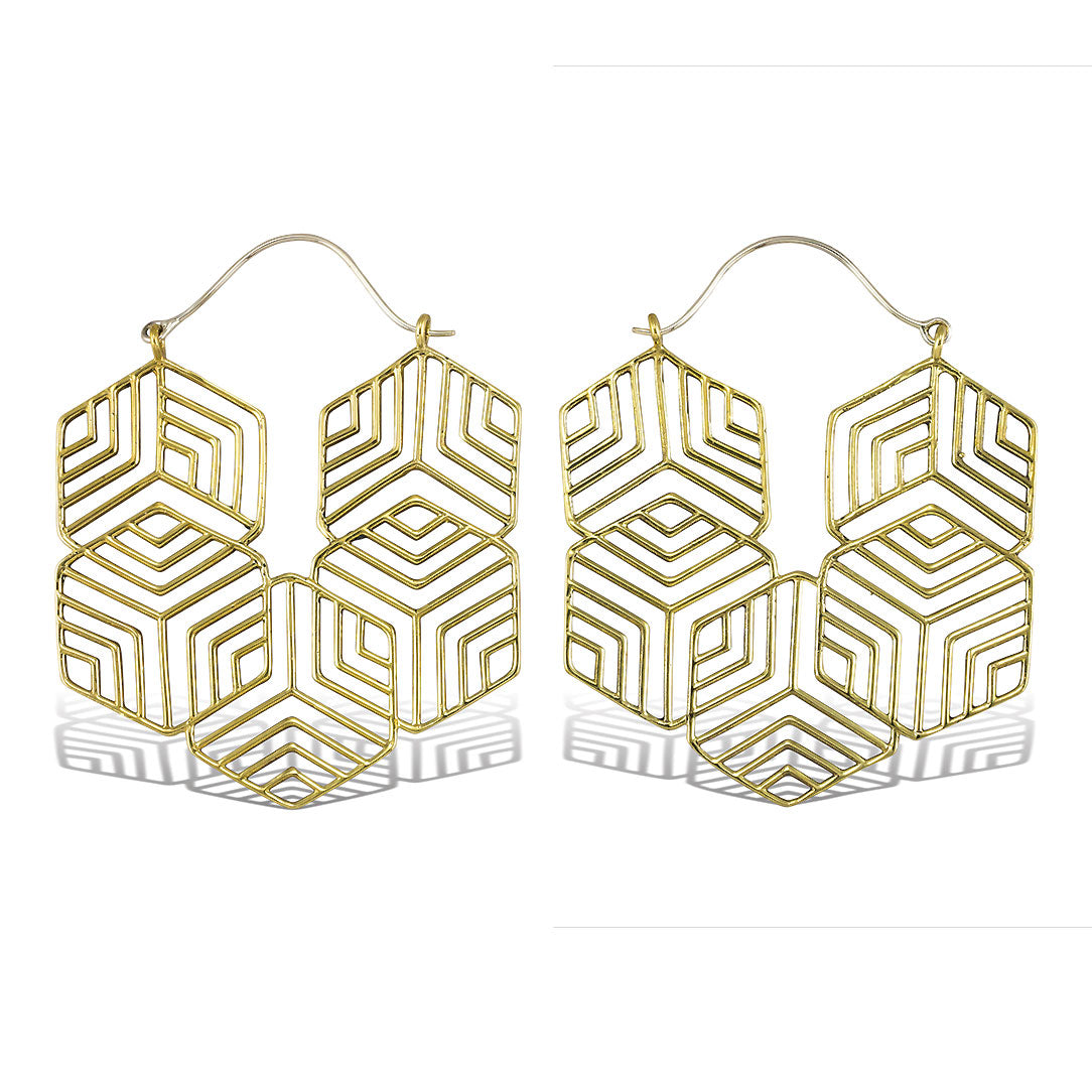 Hexagon Hoops - Silver Post
