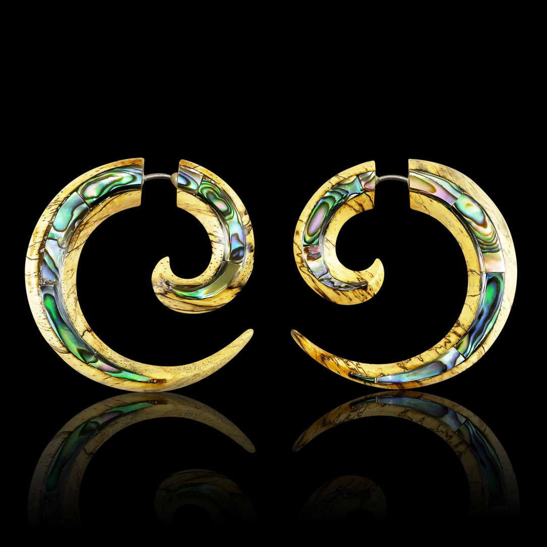 Abalone Spirals - Wood & Shell