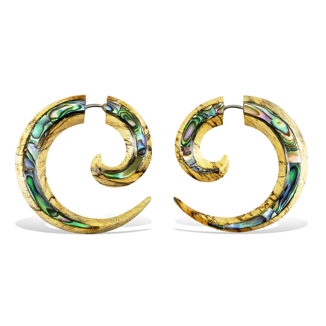 Abalone Spirals - Wood & Shell