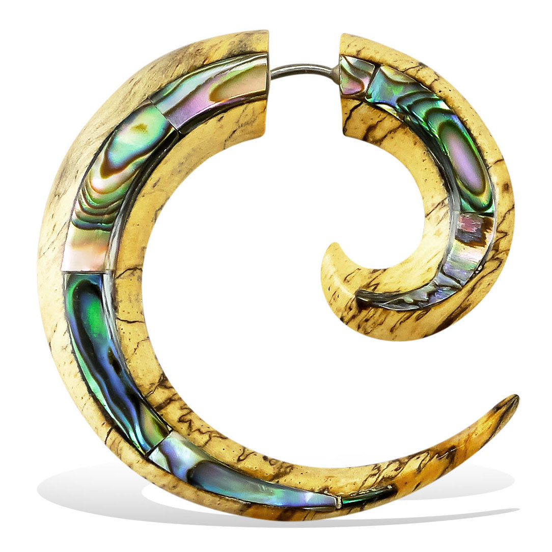 Abalone Spirals - Wood & Shell