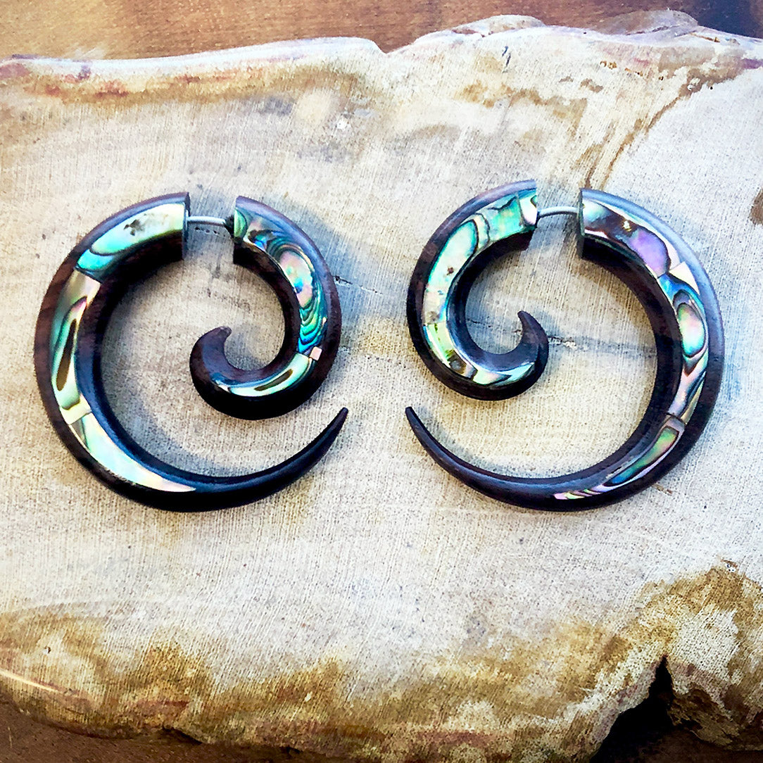 Abalone Spirals - Wood & Shell