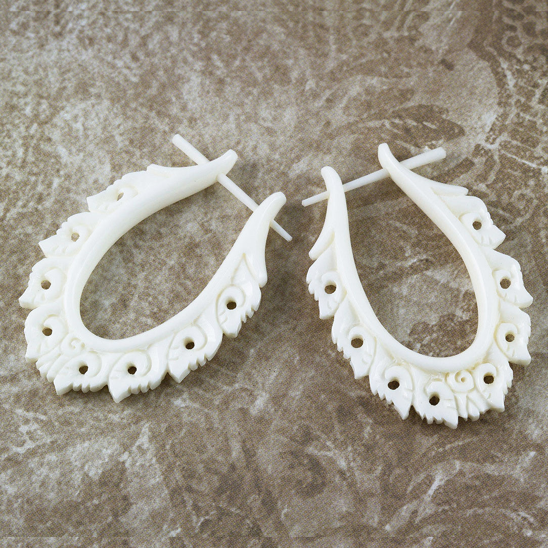 Waterfall Hoops - Bone