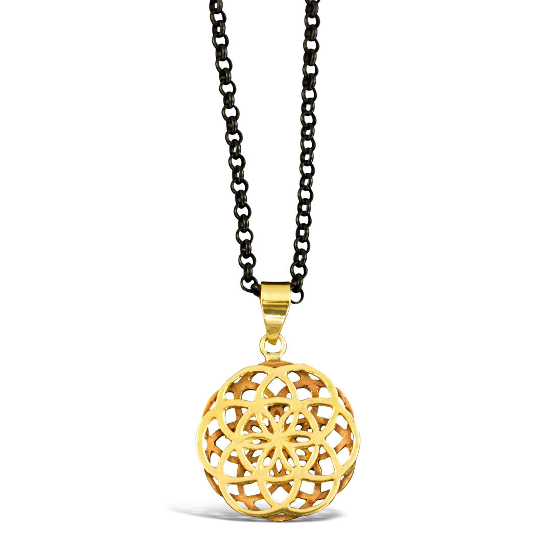 Double Seed of Life - Brass Pendant
