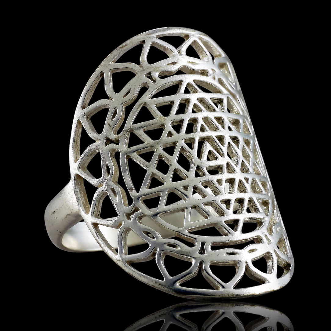 Sacred Mandala Ring - Silver
