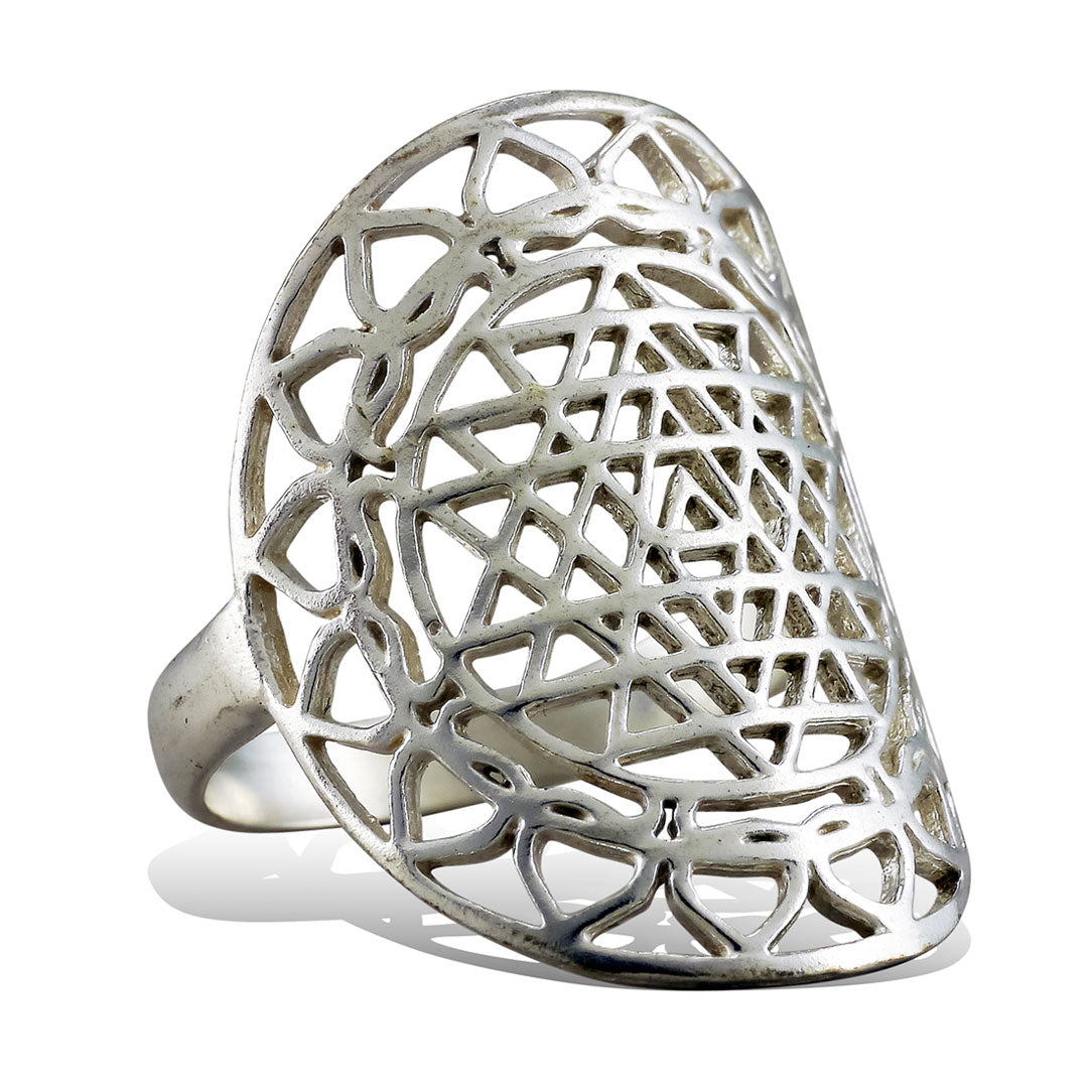 Sacred Mandala Ring - Silver