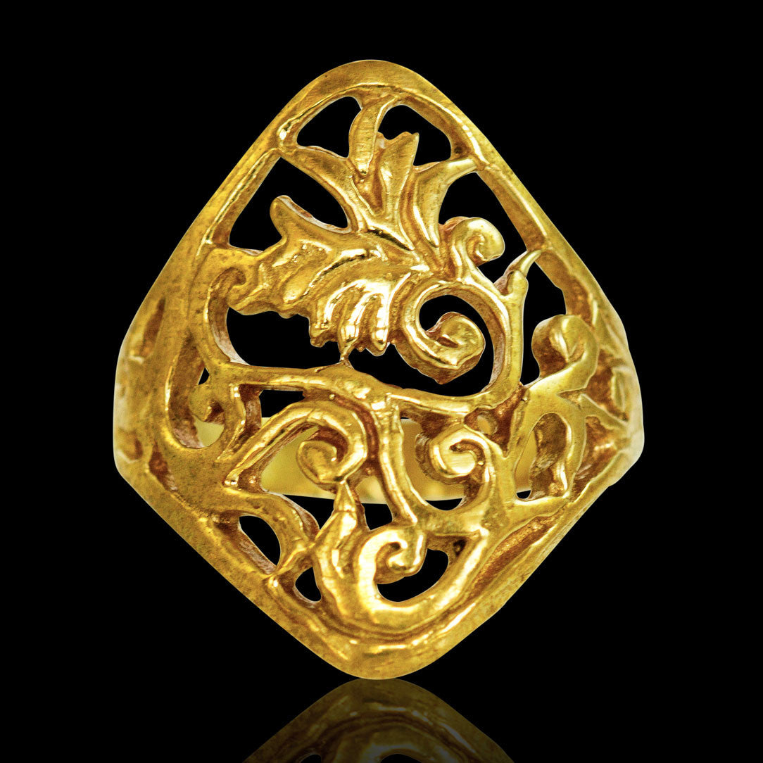 Bridal Flower Ring - Brass