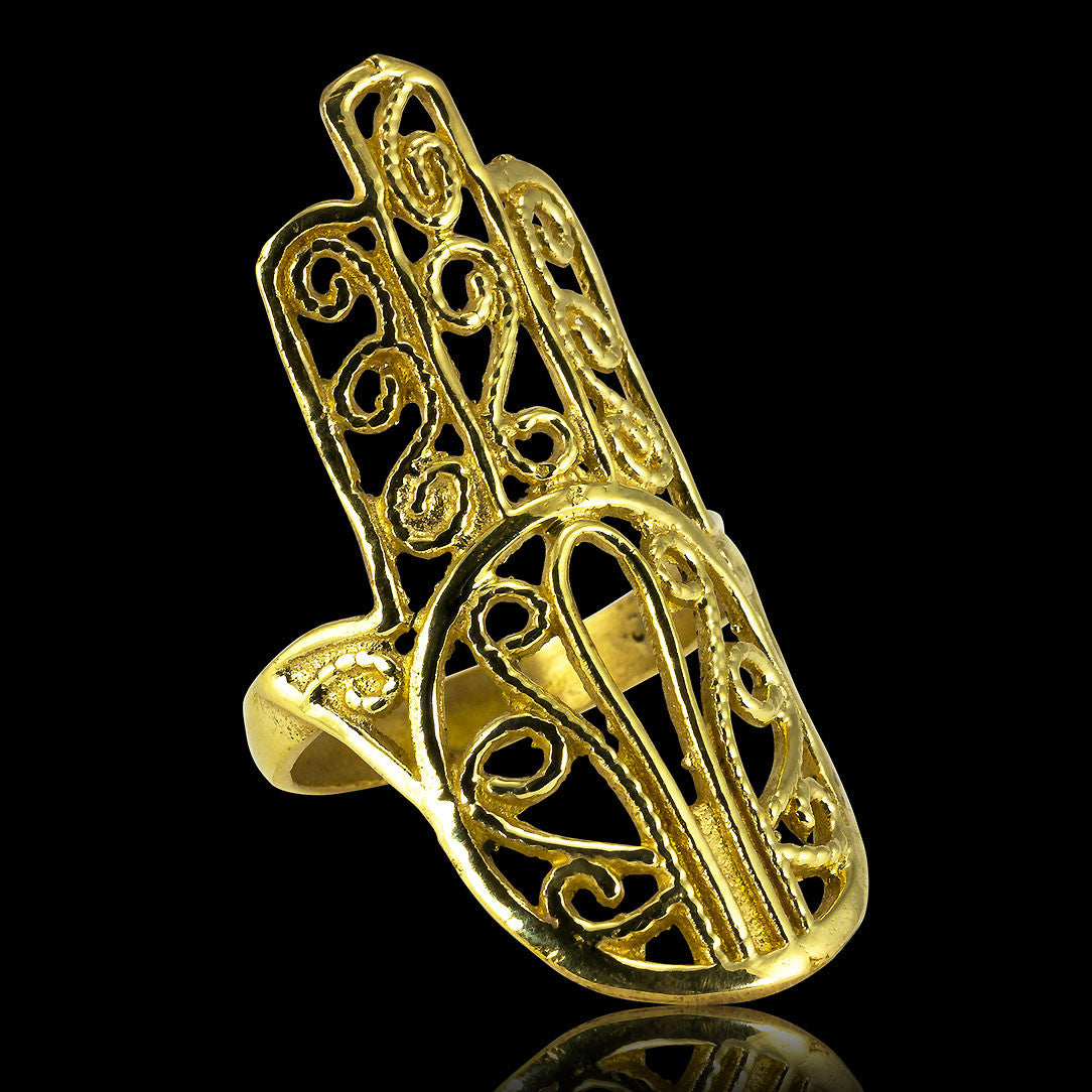 Hamsa Ring - Brass