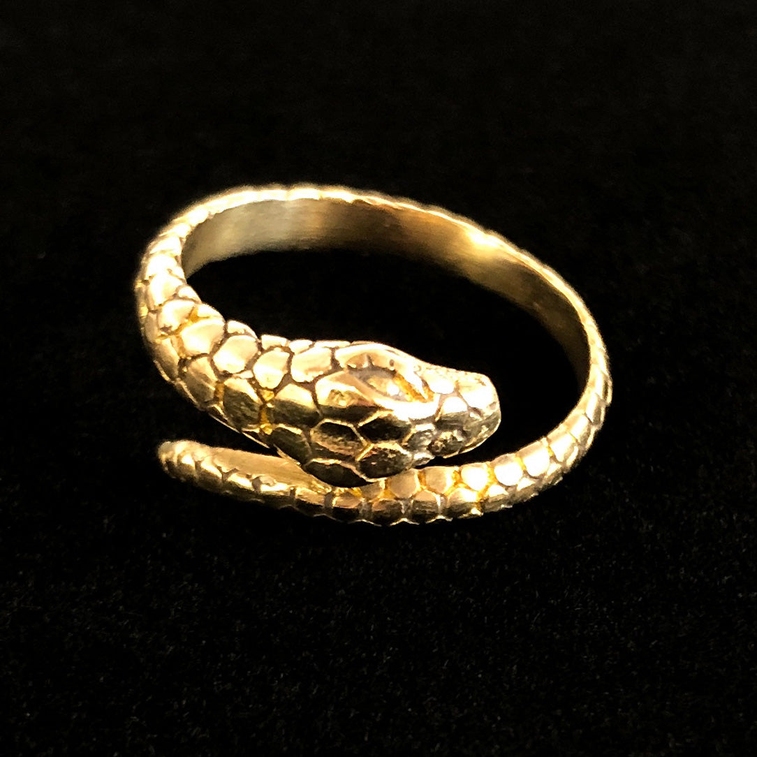 Sleeping Snake Ring - Brass