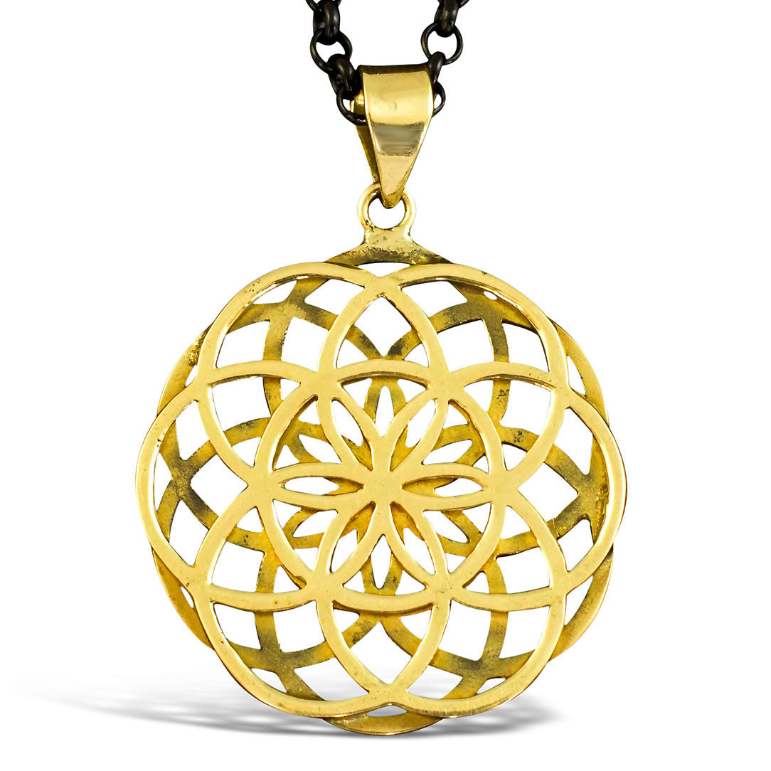 Double Seed of Life - Brass Pendant