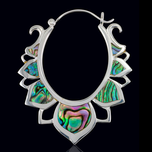 Abalone Lotus Drops - Silver Post