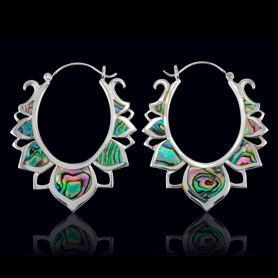 Abalone Lotus Drops - Silver Post