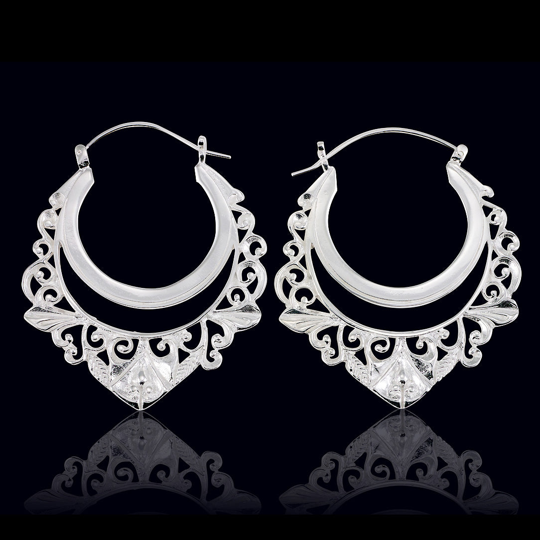 Temple Hoops - Silver Posts