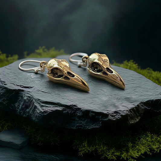 Mini Raven Skulls - Silver Posts
