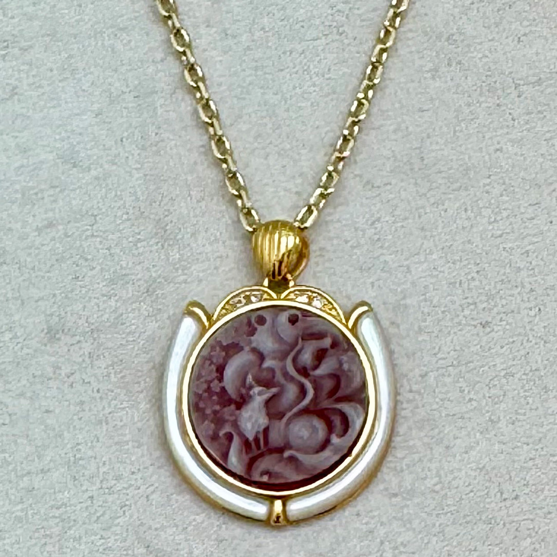 Seven Tailed Fox - Agate Cameo