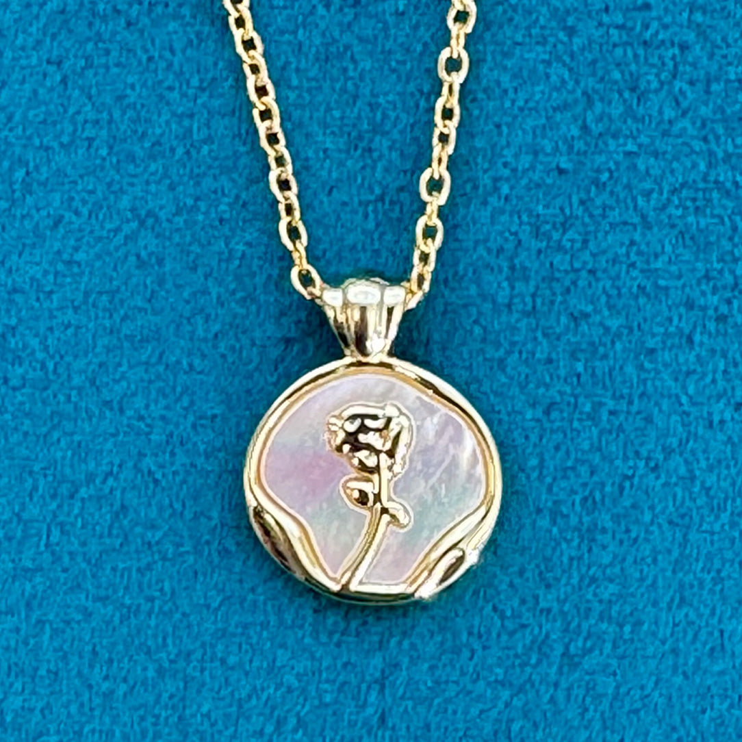 Rose Necklace - Brass