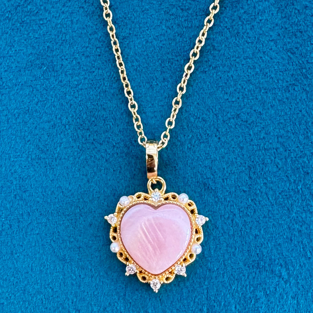 Heart - Pink Shell Pendant