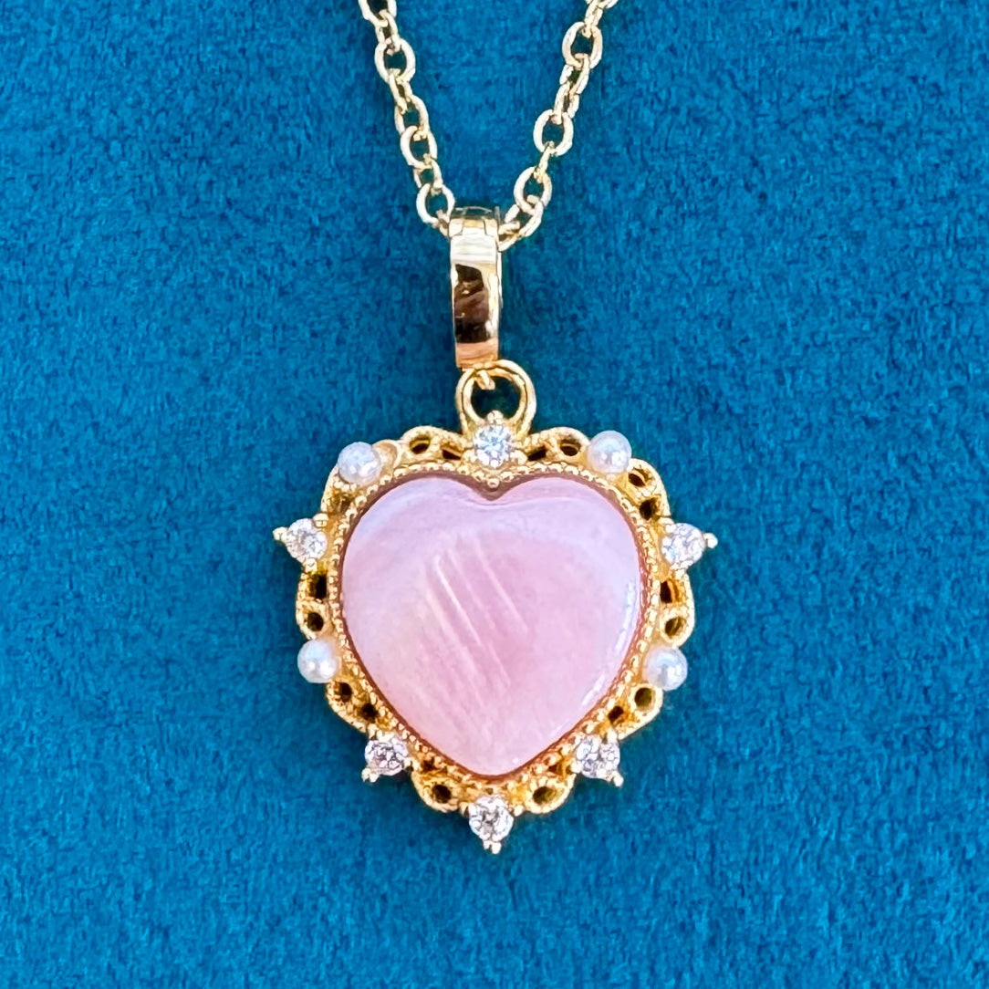 Heart - Pink Shell Pendant