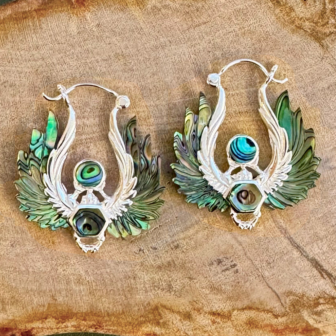 Omari Scarabs - Silver & Abalone