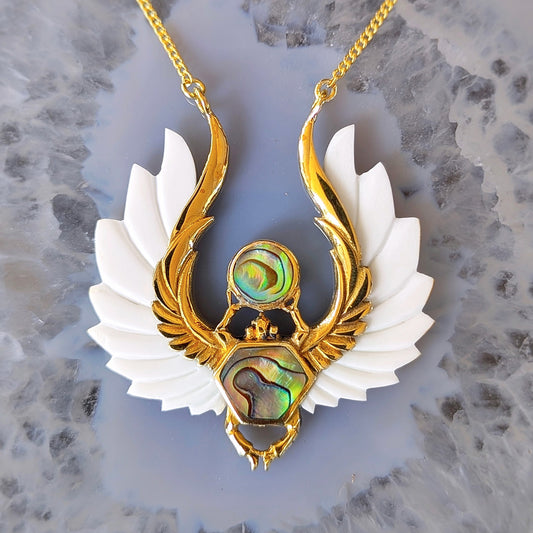 Omari Scarab Pendant - Bone