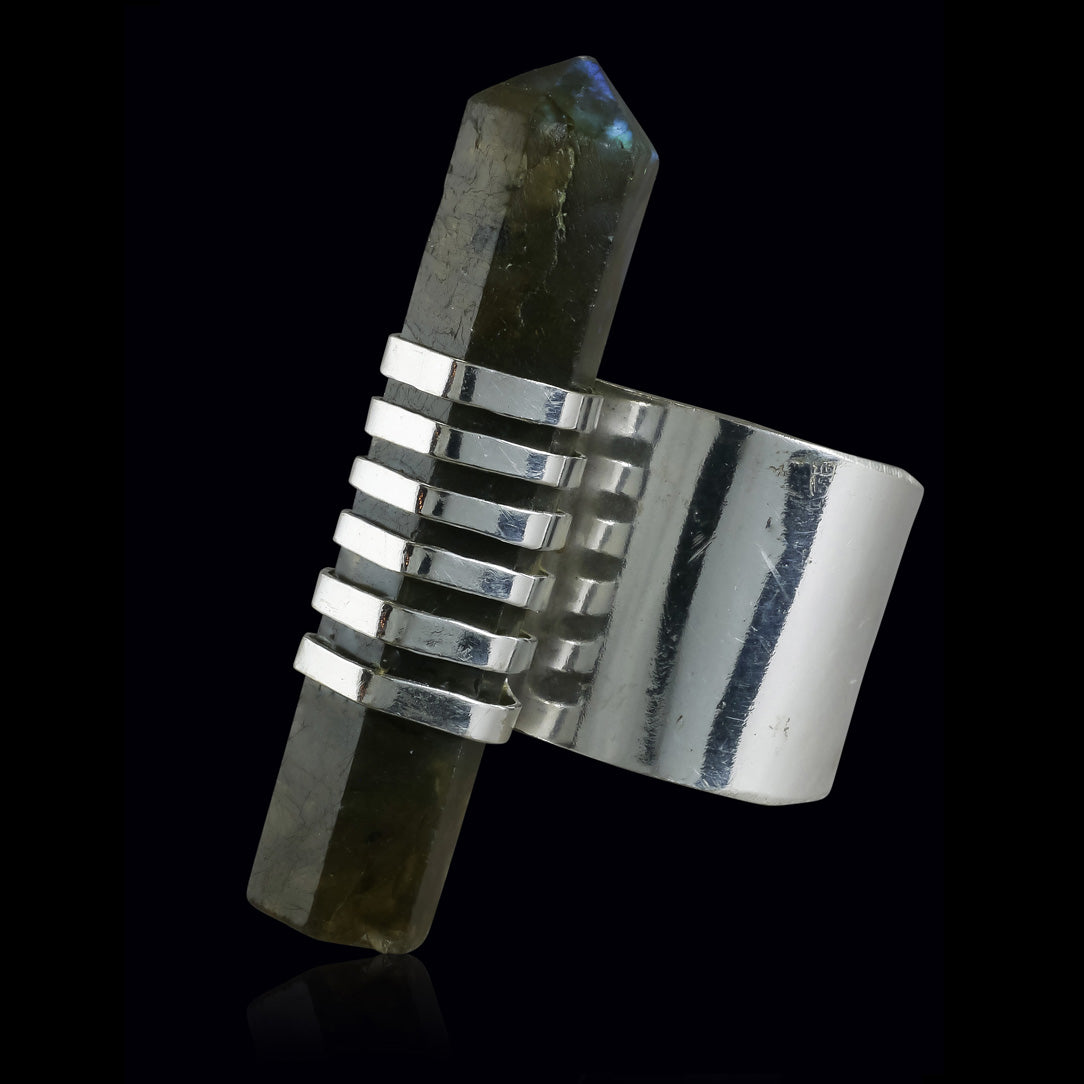 Labradorite Tower Ring - Silver