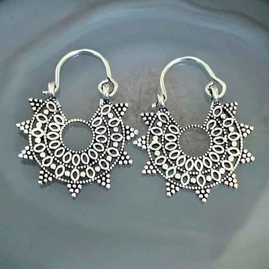 Mandala Star Hoops