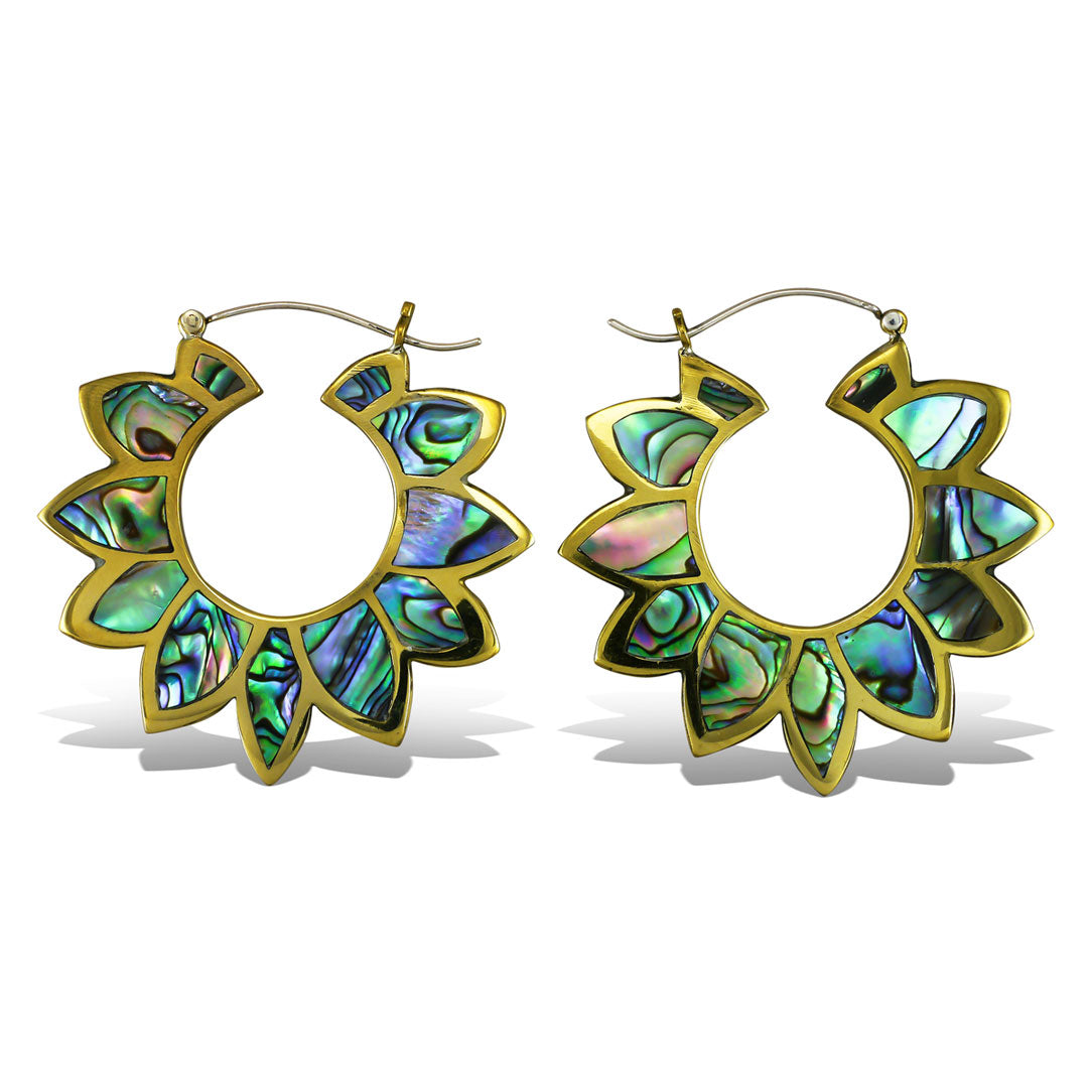 Abalone Sunflowers - Silver Post