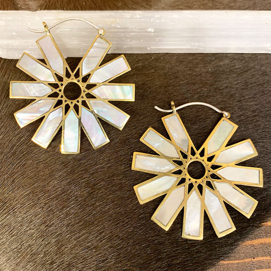 Star Seed Hoops - Silver Post