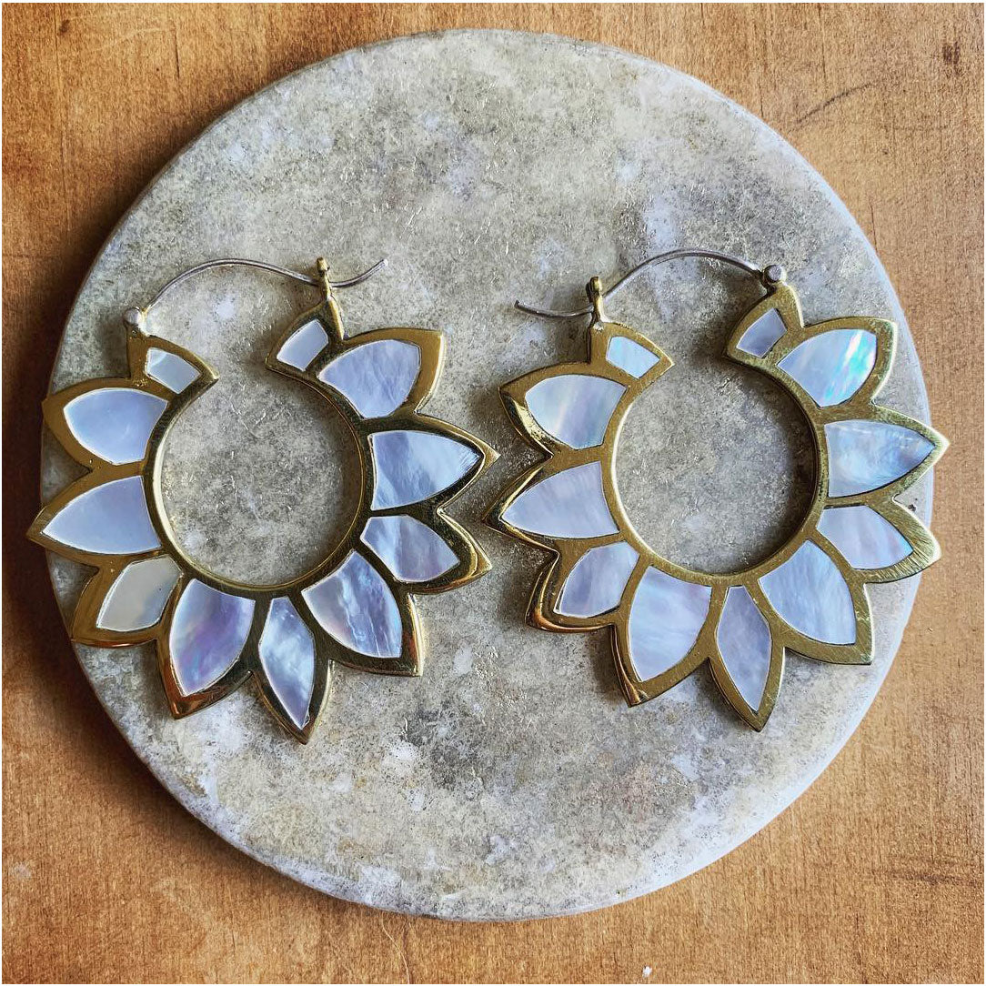 Abalone Sunflowers - Silver Post