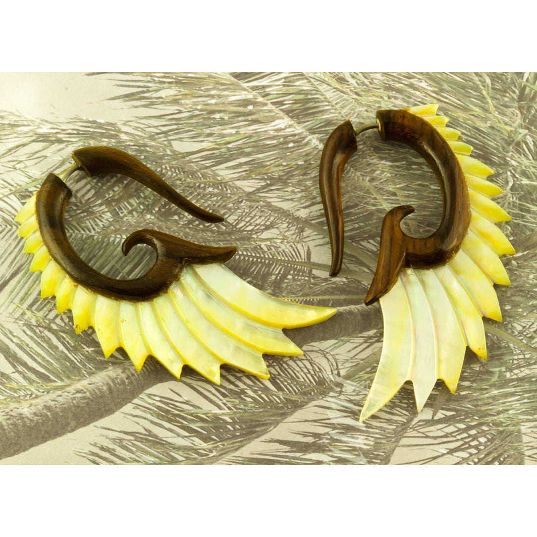 Nava Wings - Wood with Shell