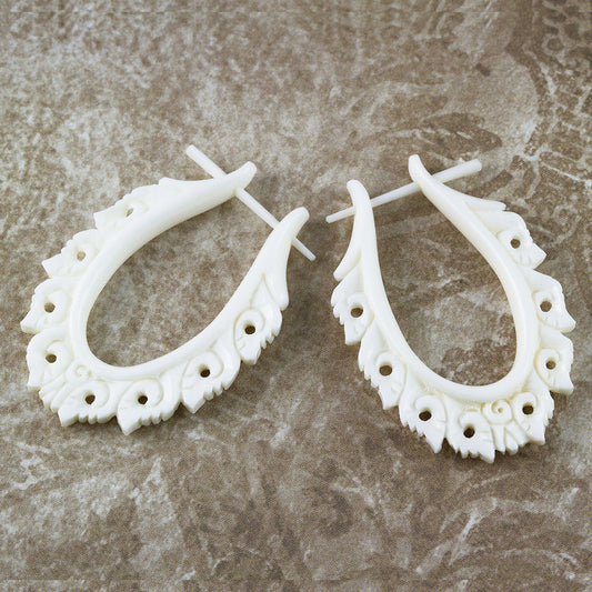 Waterfall Hoops - Bone