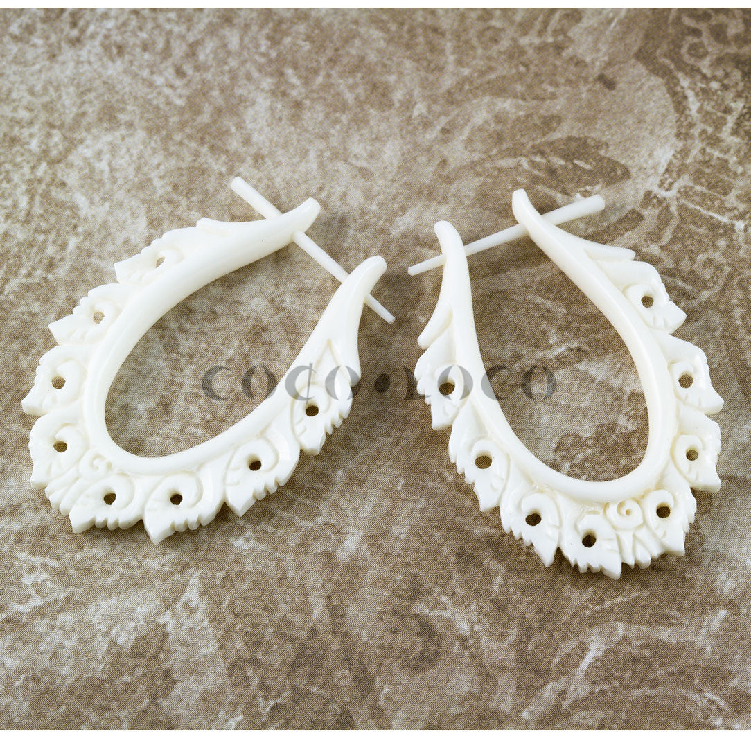 Waterfall Hoops - Bone