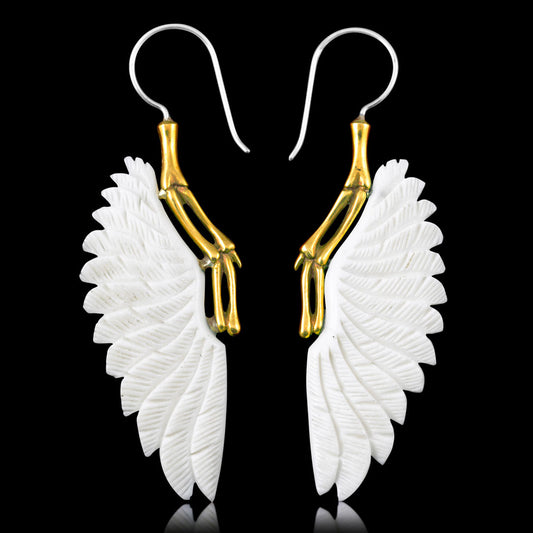 Etched Feathers - Bone