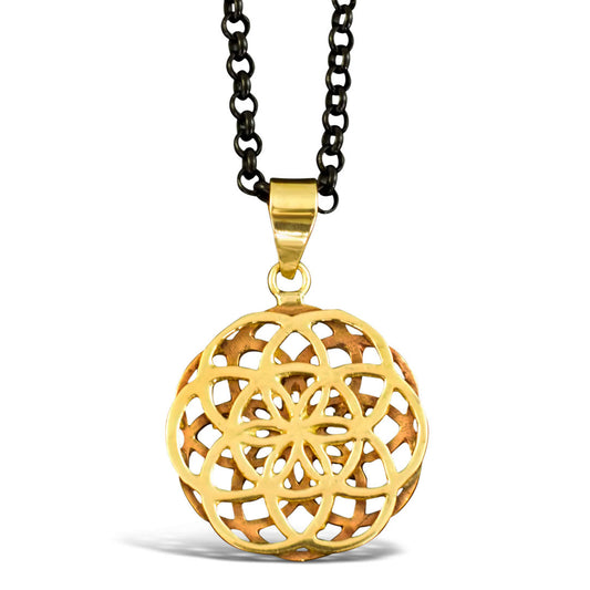Double Seed of Life - Brass Pendant