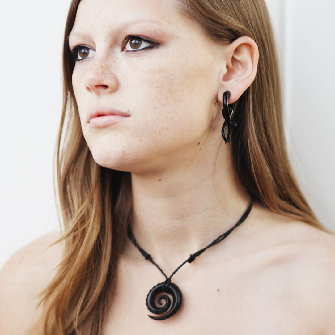 Carved Spiral Pendant- Horn