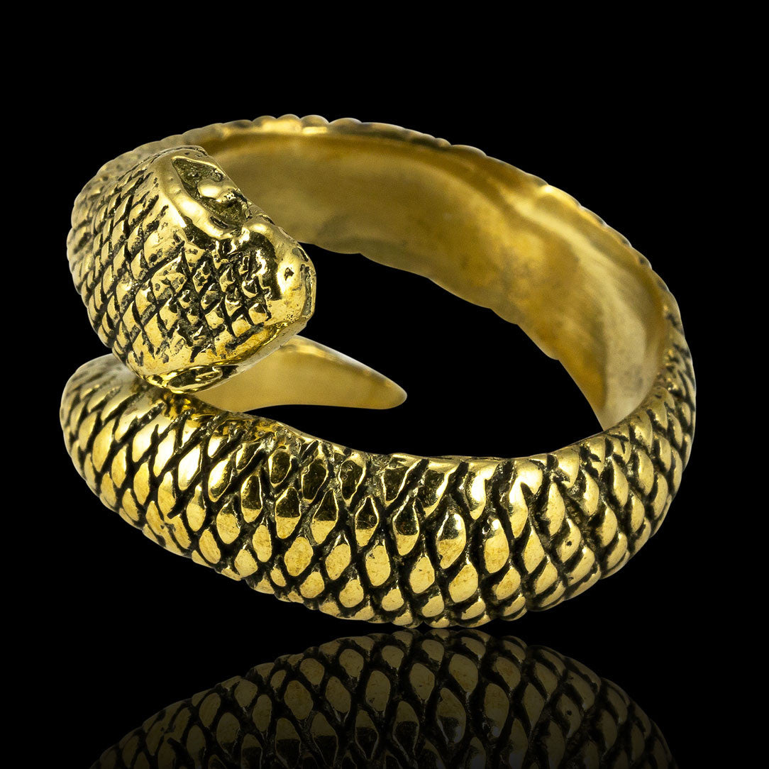 Sleeping Snake Ring - Brass