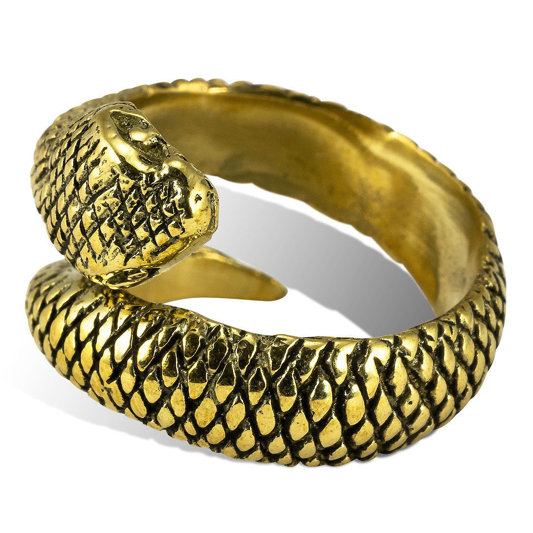 Sleeping Snake Ring - Brass