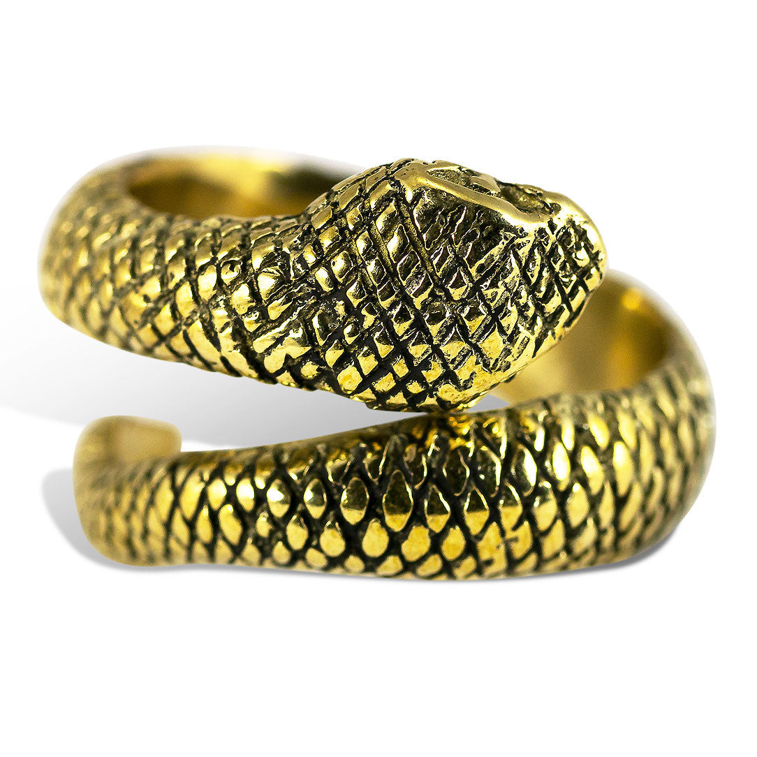 Sleeping Snake Ring - Brass