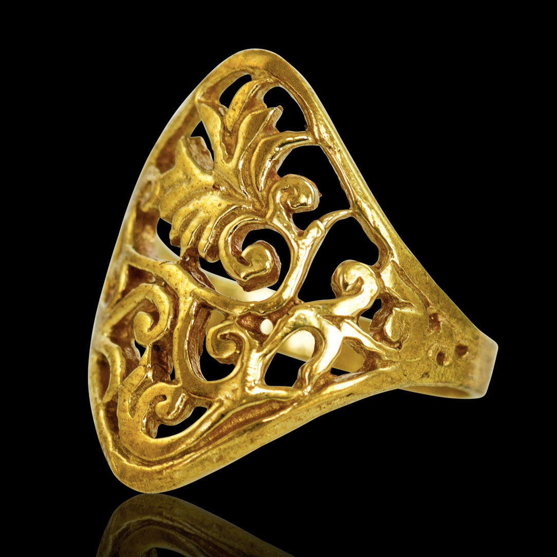 Bridal Flower Ring - Brass