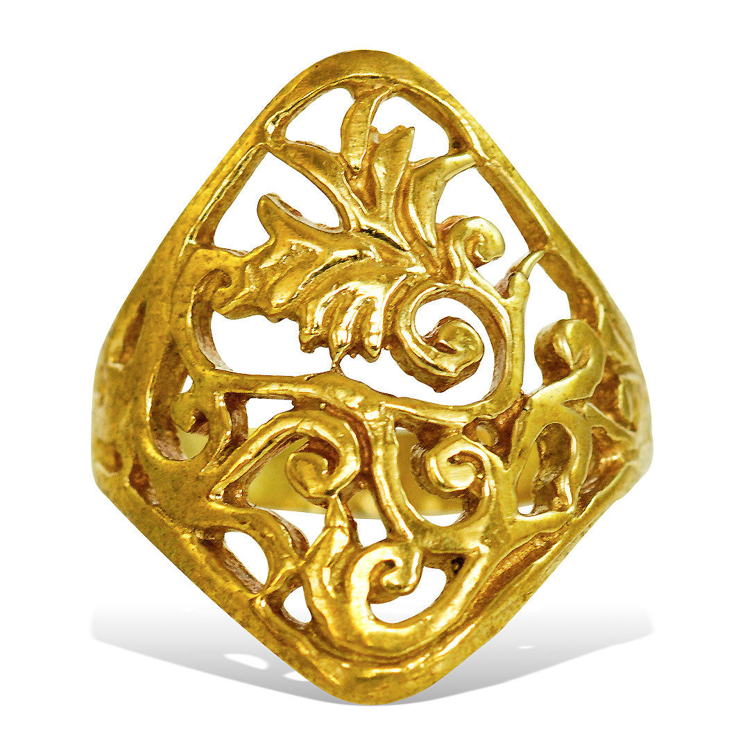 Bridal Flower Ring - Brass