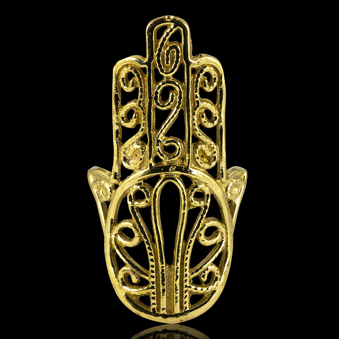 Hamsa Ring - Brass