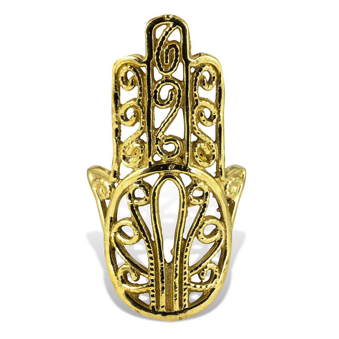 Hamsa Ring - Brass