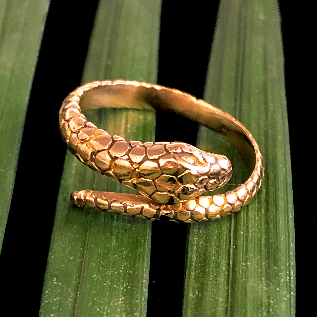 Sleeping Snake Ring - Brass