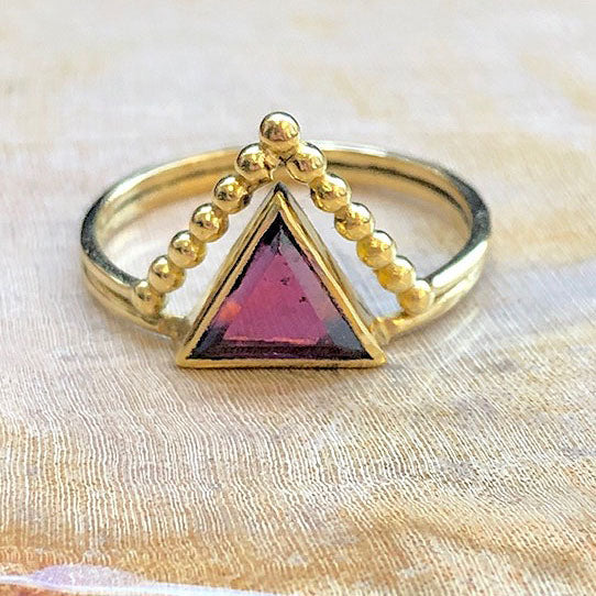 Crowned Triangle Ring - Brass