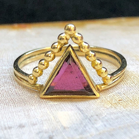 Crowned Triangle Ring - Brass