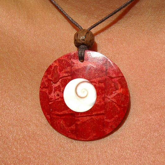 Red Coral Shiva Pendant